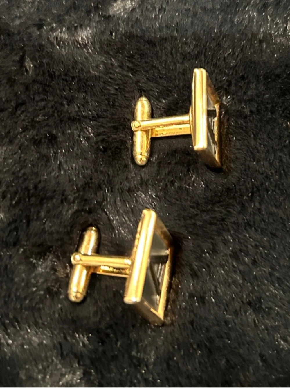 Monogram 'A' Square Gold Tone Cufflinks